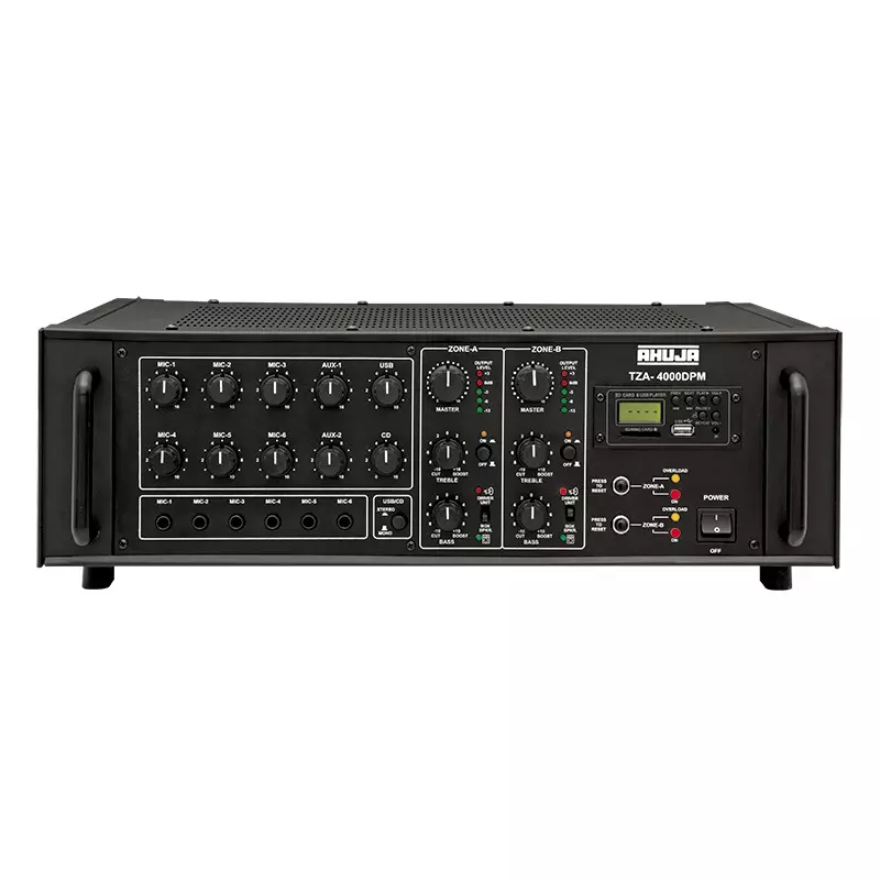 Ahuja TZA-4000DPM 400 Watts 2 Zone Pa Mixer Amplifier with Built-In Digital Player